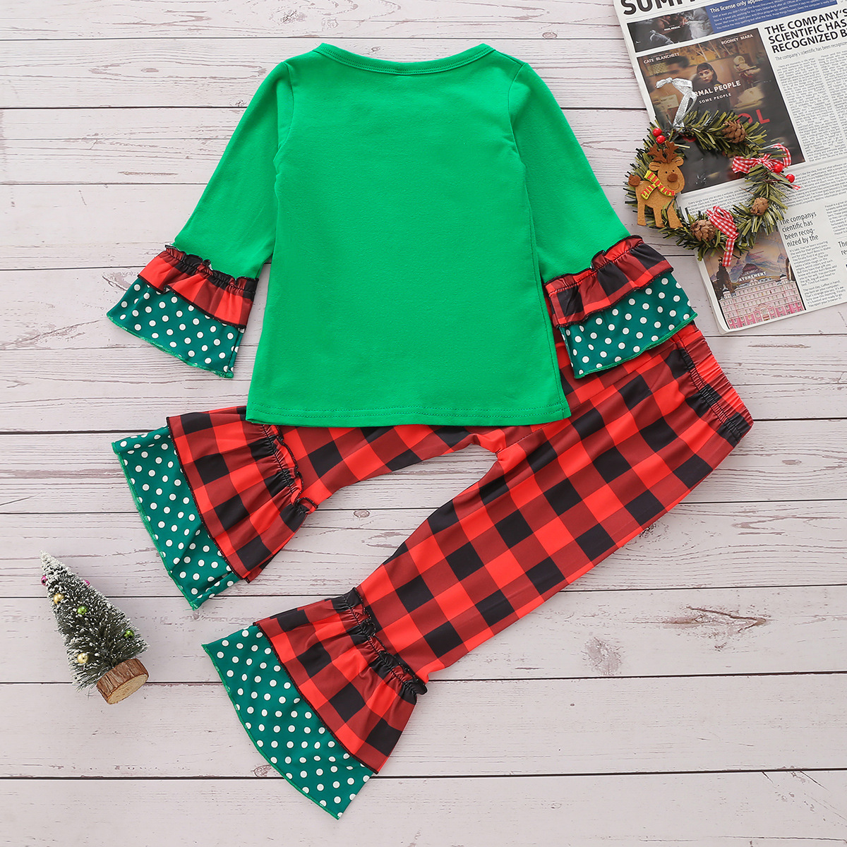boutique two pieces Christmas printed legging set